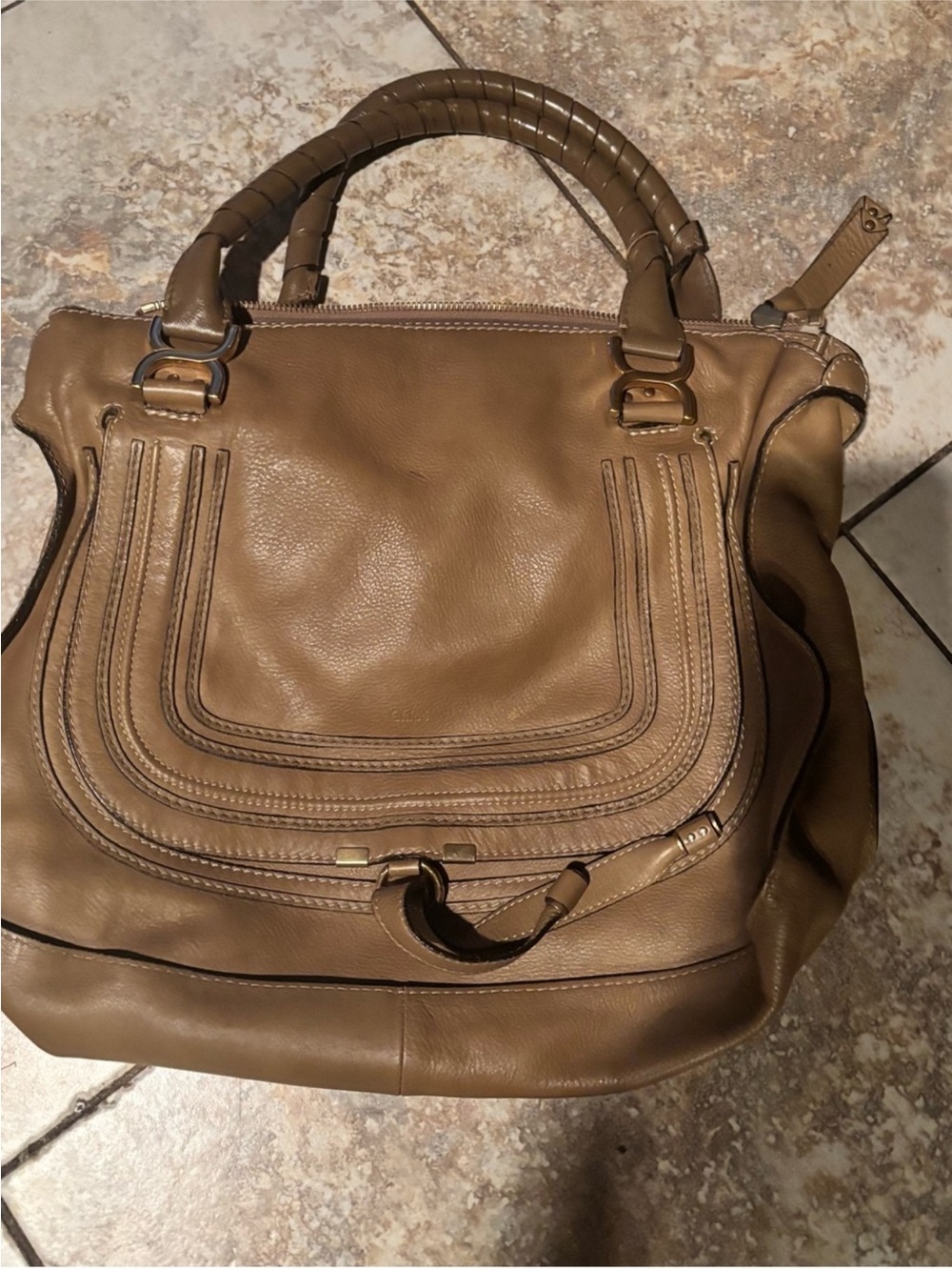 Classic Chloe’ Marcie Tan Leather Shoulder Bag